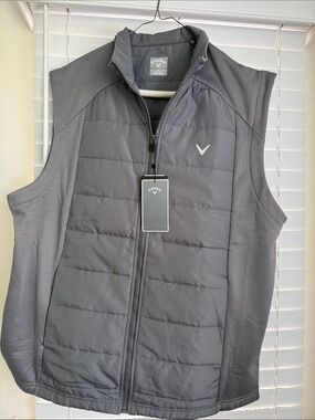 Callaway Men's Charcoal Gray Quilted Golf Vest